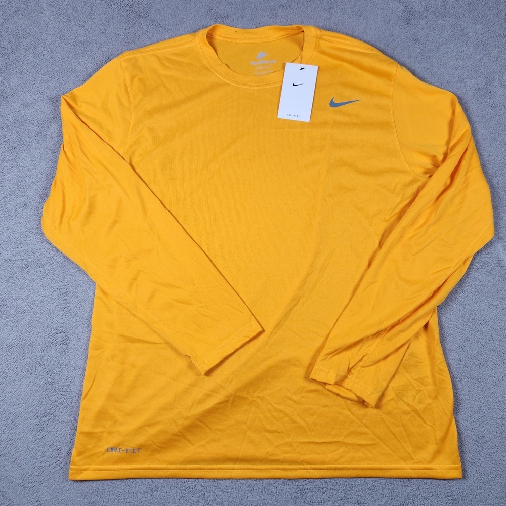 The Nike Tee Mens Size XL Long Sleeve Dri Fit Training Shirt Pittsburgh Yellow
